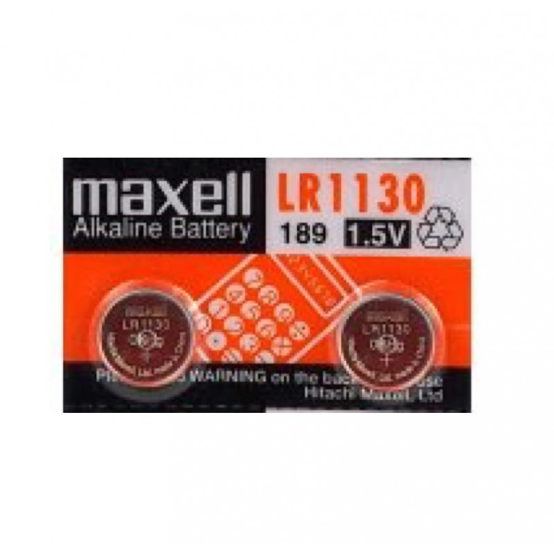 10 Piles Alcaline 1,5V Maxell LR54 / LR1130 / 189