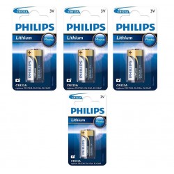 4 piles Philips CR123A...