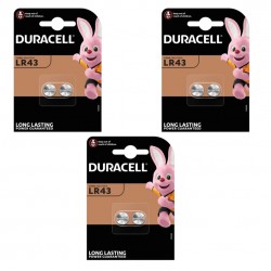 6 piles Duracell LR43