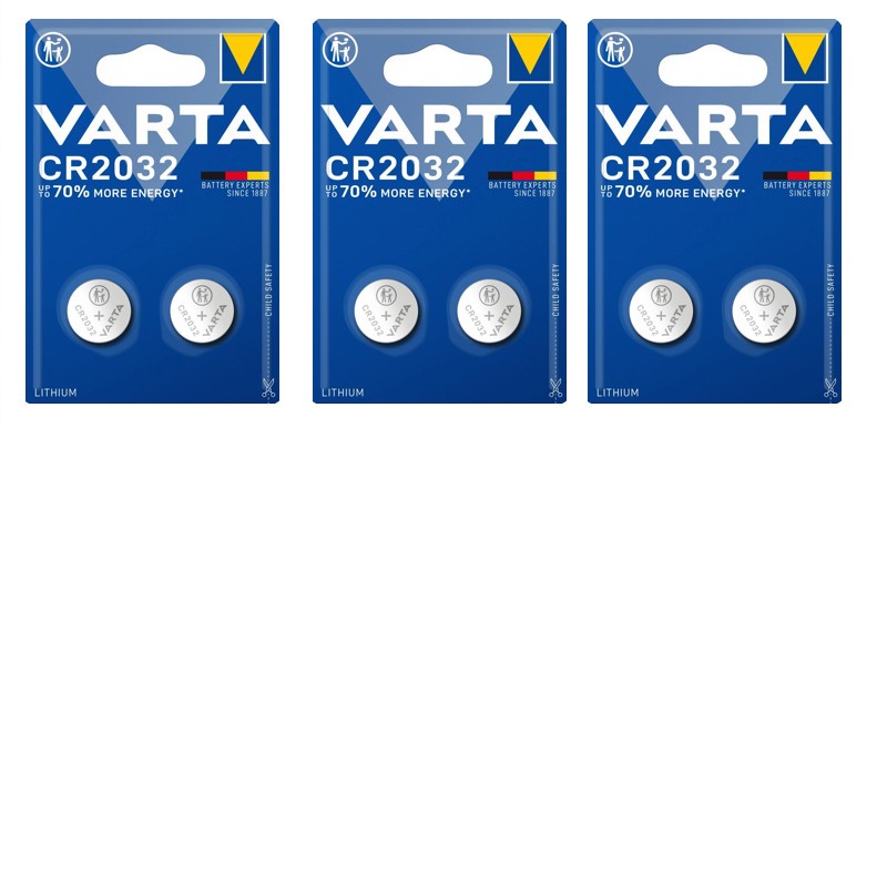 BATTERI LITHIUM KNAPP CR2032 BLISTER 2-PACK VARTA - Batterier, cr2032 varta  